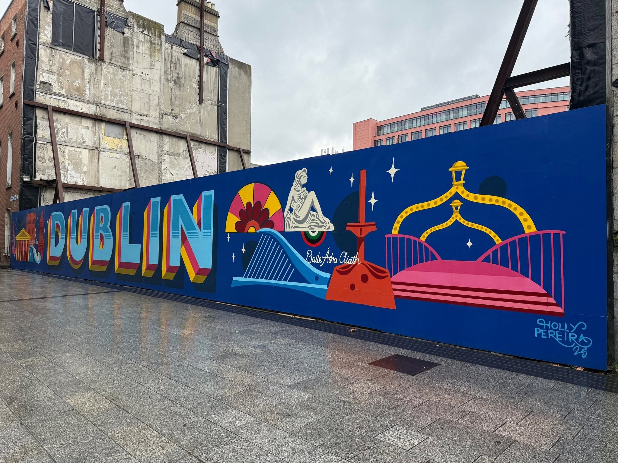 Colorful street mural in Dublin